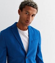 New Look Bright Blue Skinny Fit Suit Jacket
